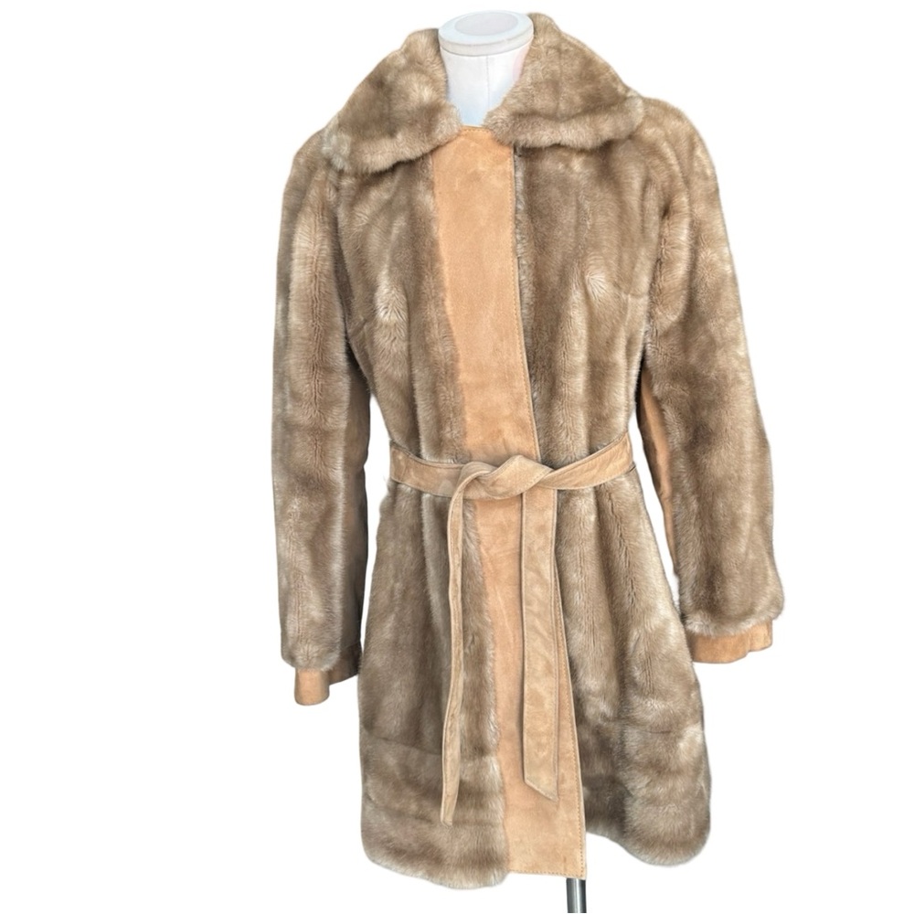 Vintage Lilli Ann Coat London Leathers Faux Fur and Leather Details 60s 70s - Picture 2 of 16